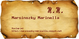 Marsinszky Marinella névjegykártya